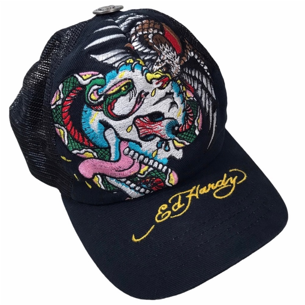 Ed Hardy Battle Skull Snake Eagle Trucker Hat/Cap